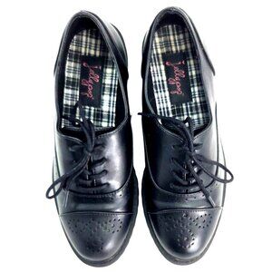 Jellypop Norah Womens Black Faux Leather Oxford Shoes Size 7M With Box